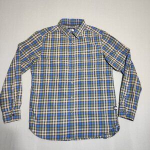 The North Face button down shirt men's size M pastel blue and yellow checks